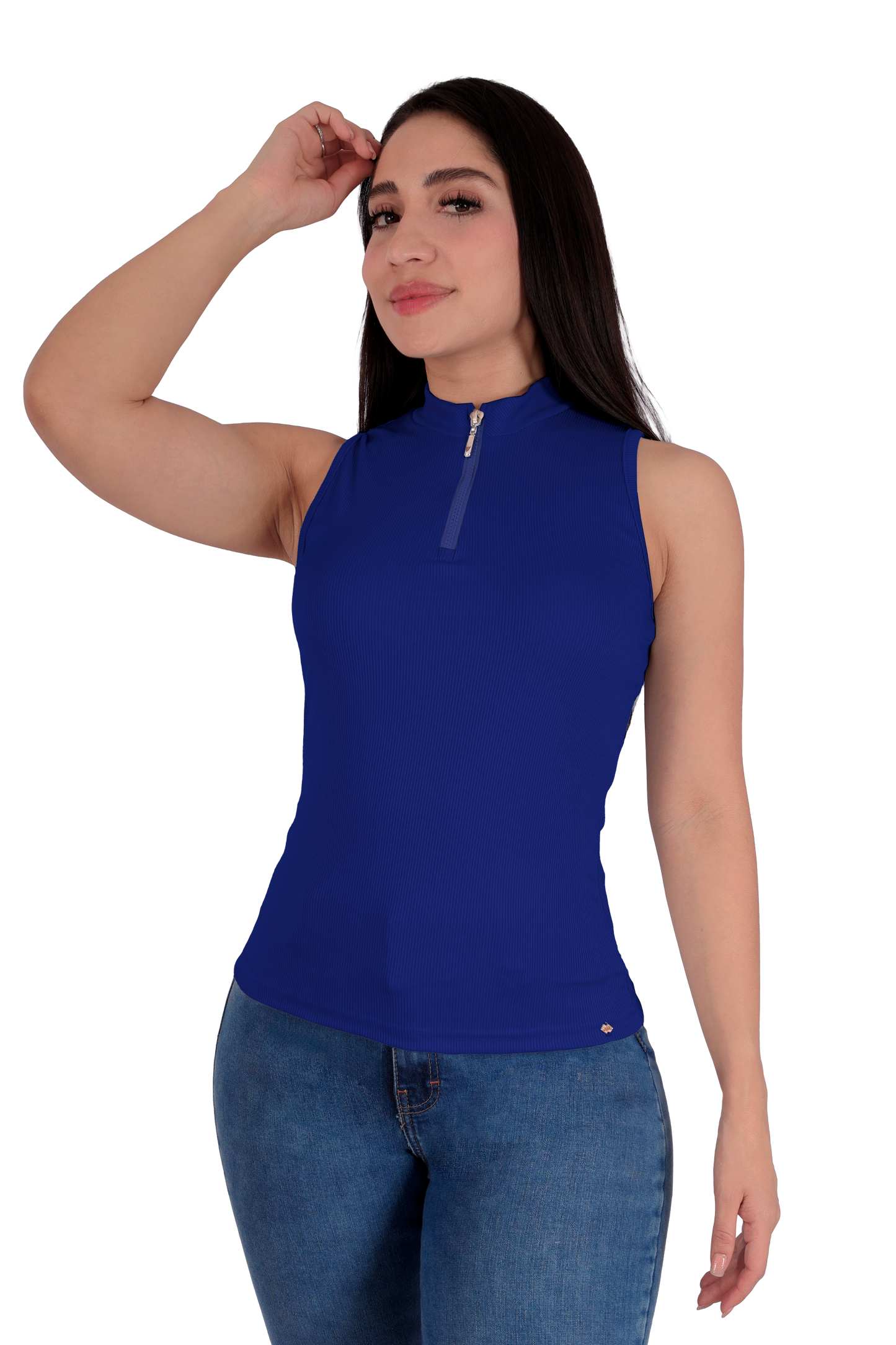 Blusa con Cierre Azul Rey