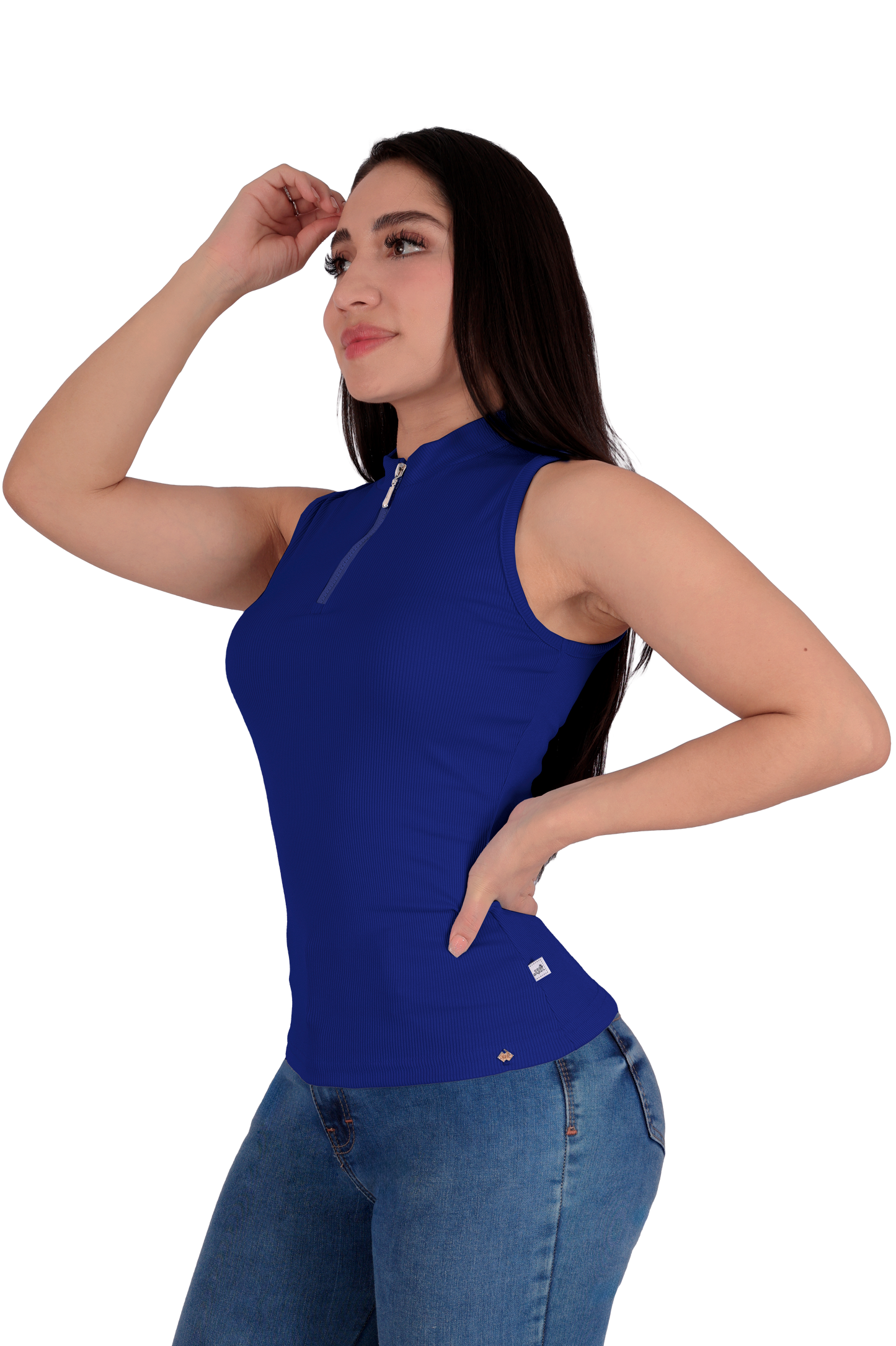 Blusa con Cierre Azul Rey
