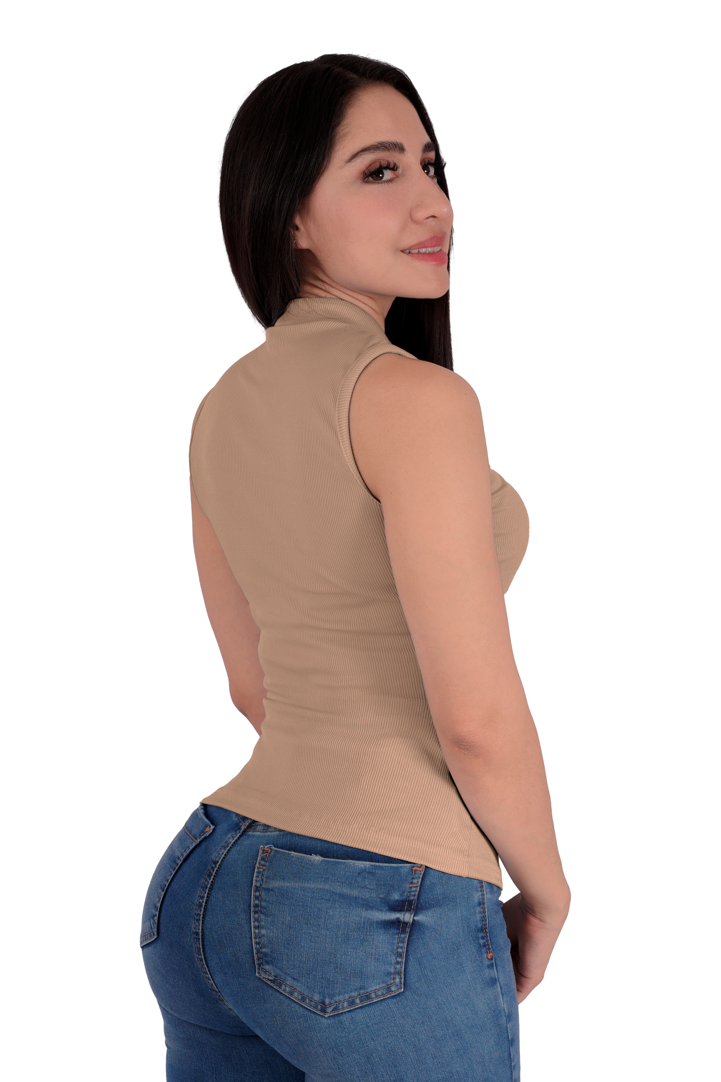 Blusa con Cierre - Beige