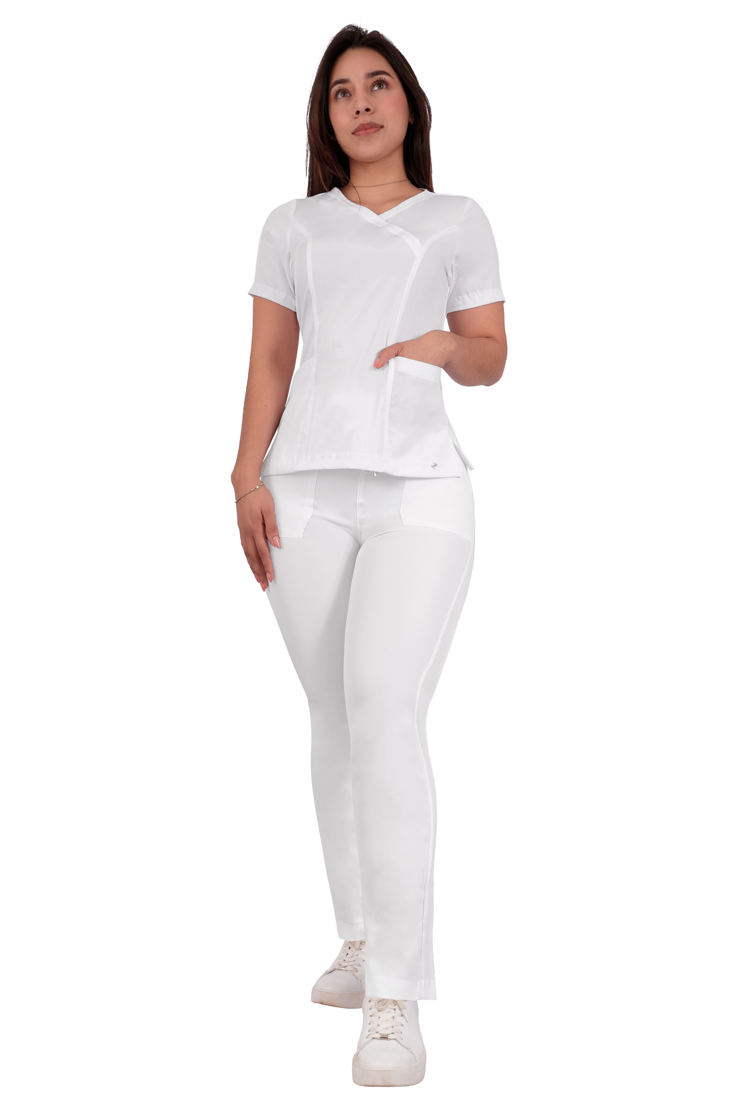 Conjunto Quirurgico Antifluidos corte Recto - Blanco