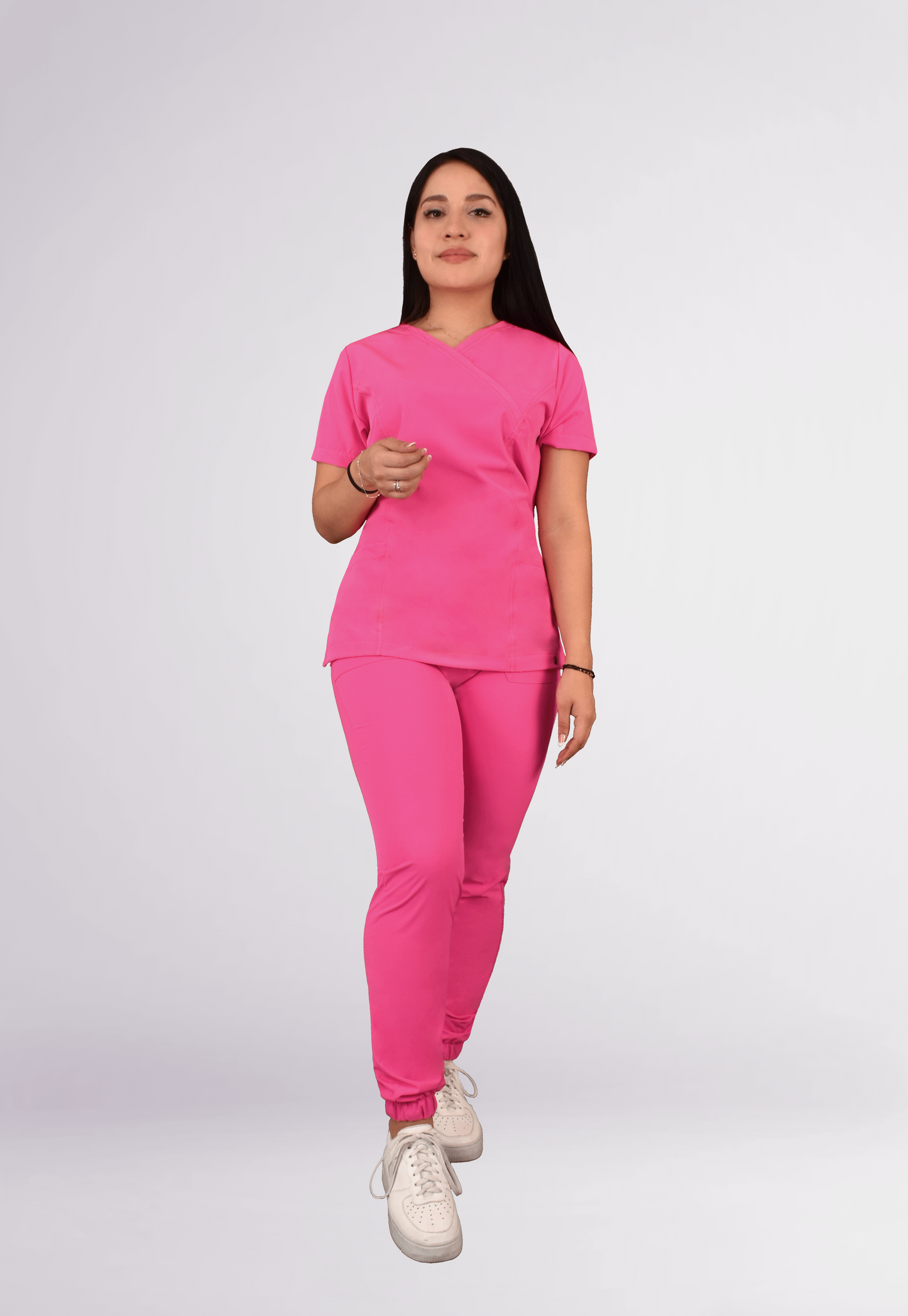 CONJUNTO QUIRURGICO ANTIFLUIDOS COLOR ROSA FLAMINGO MUJER