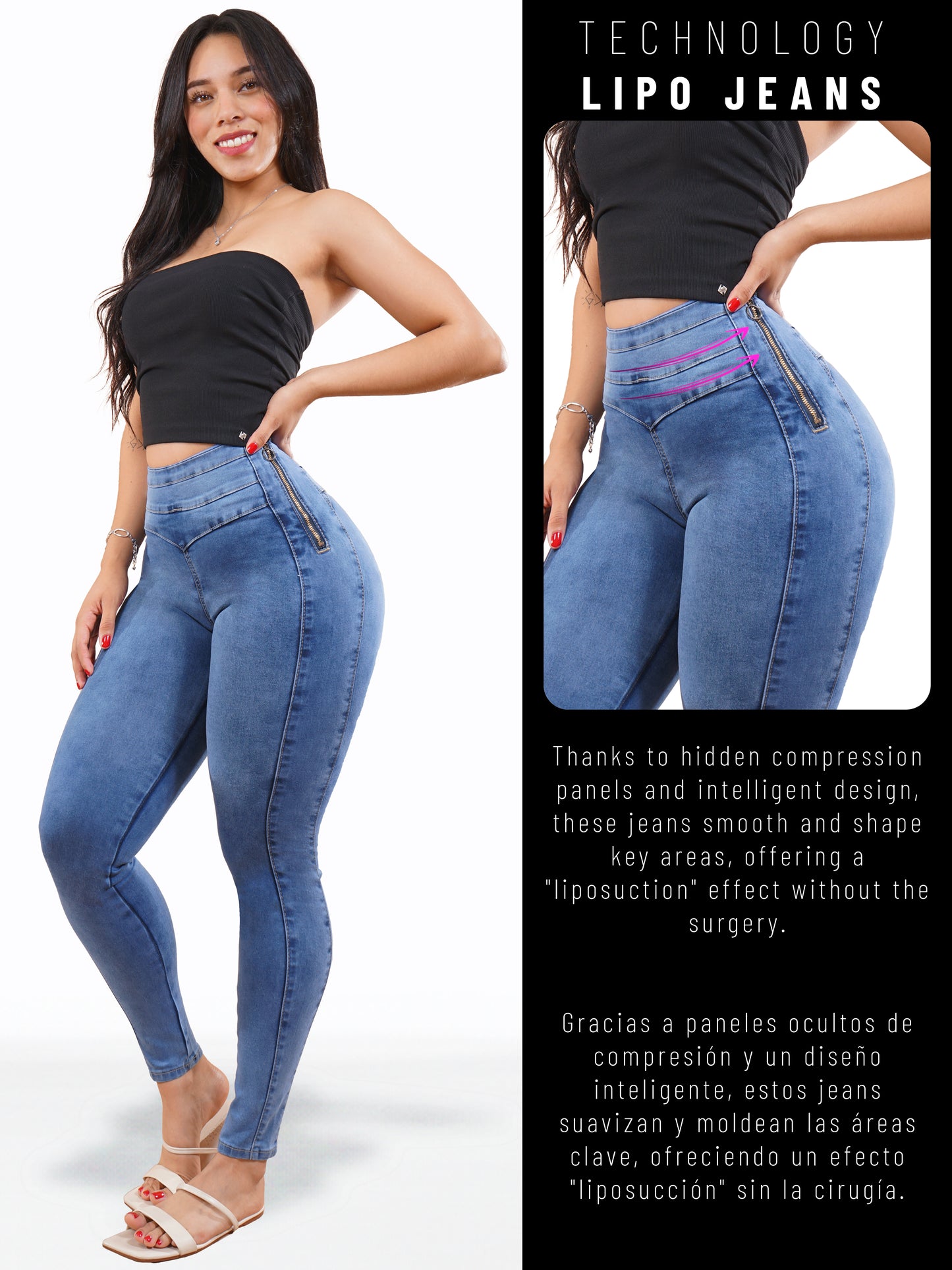 LipoJeans de Talle Alto con Efecto Levanta Cola 3709 04