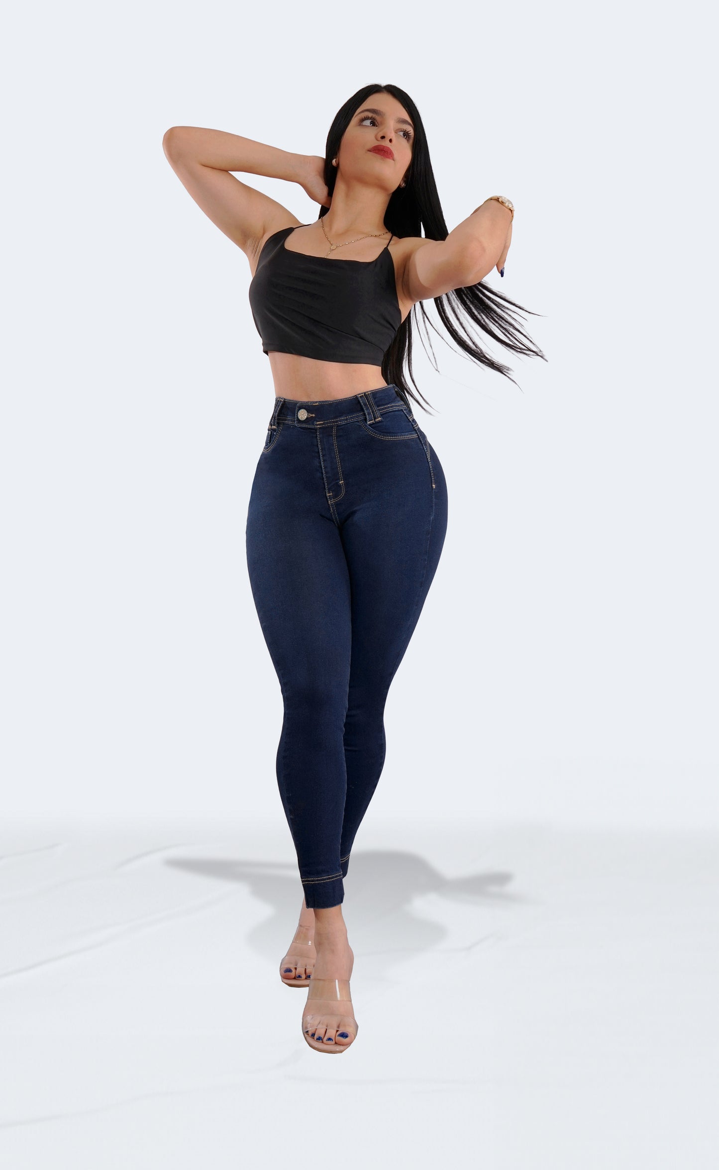 Jeans Colombiano de Talle Alto con Efecto Levanta Cola 2521