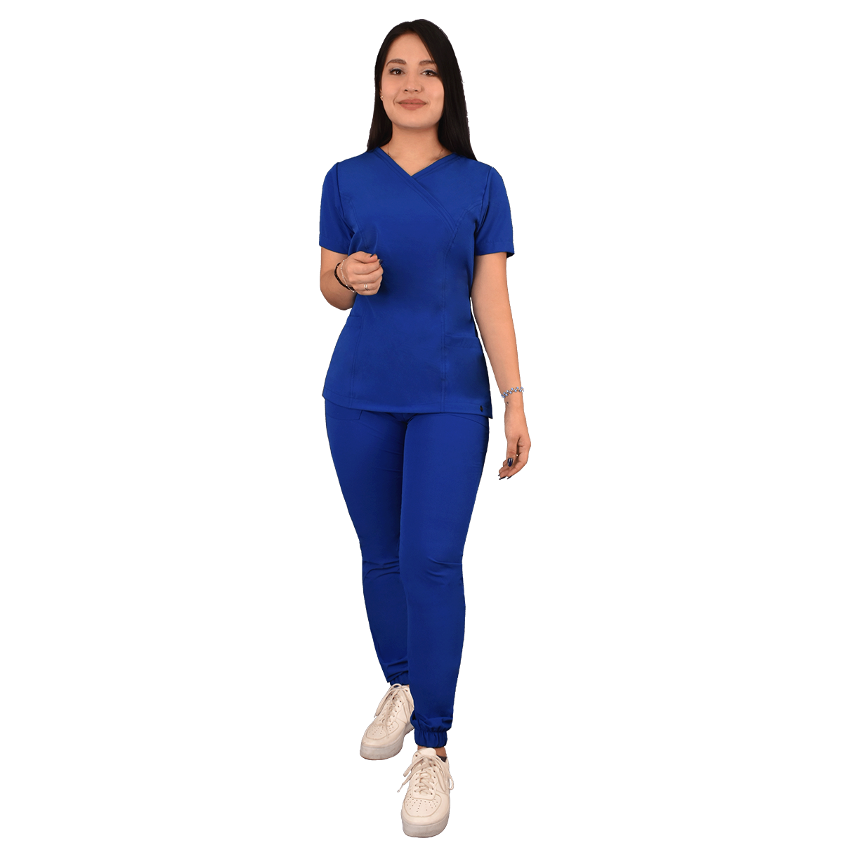 CONJUNTO QUIRURGICO ANTIFLUIDOS COLOR AZUL REY MUJER