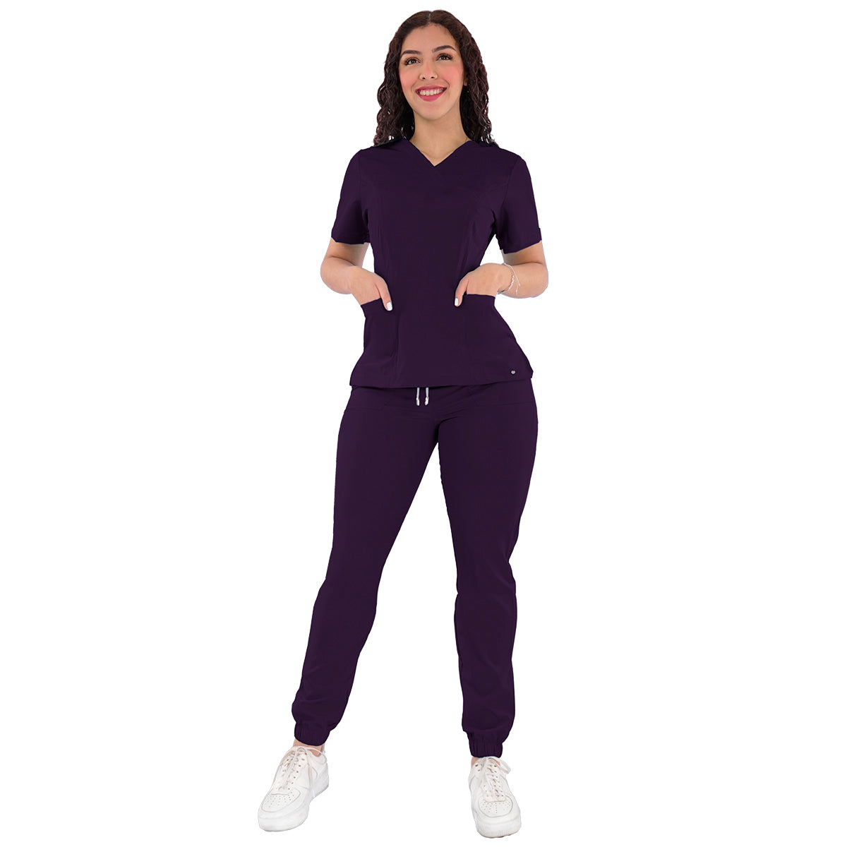 CONJUNTO QUIRURGICO ANTIFLUIDOS COLOR MORADO MUJER