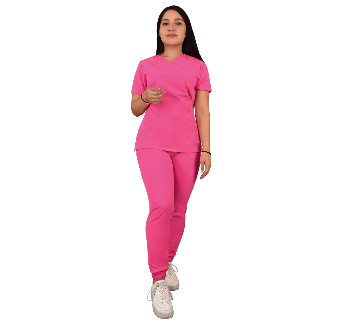 CONJUNTO QUIRURGICO ANTIFLUIDOS COLOR ROSA FLAMINGO MUJER