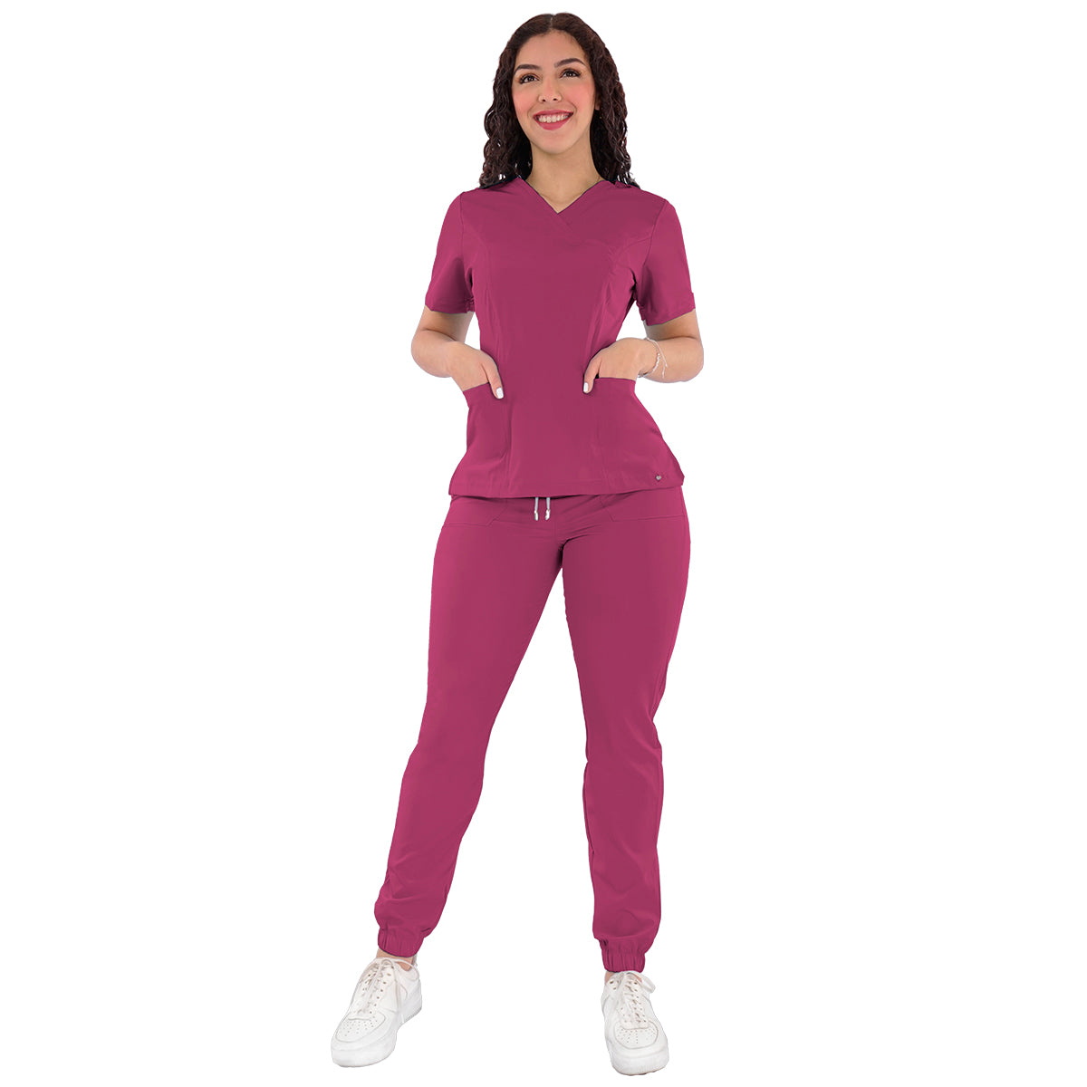 CONJUNTO QUIRURGICO ANTIFLUIDOS COLOR MAGENTA MUJER