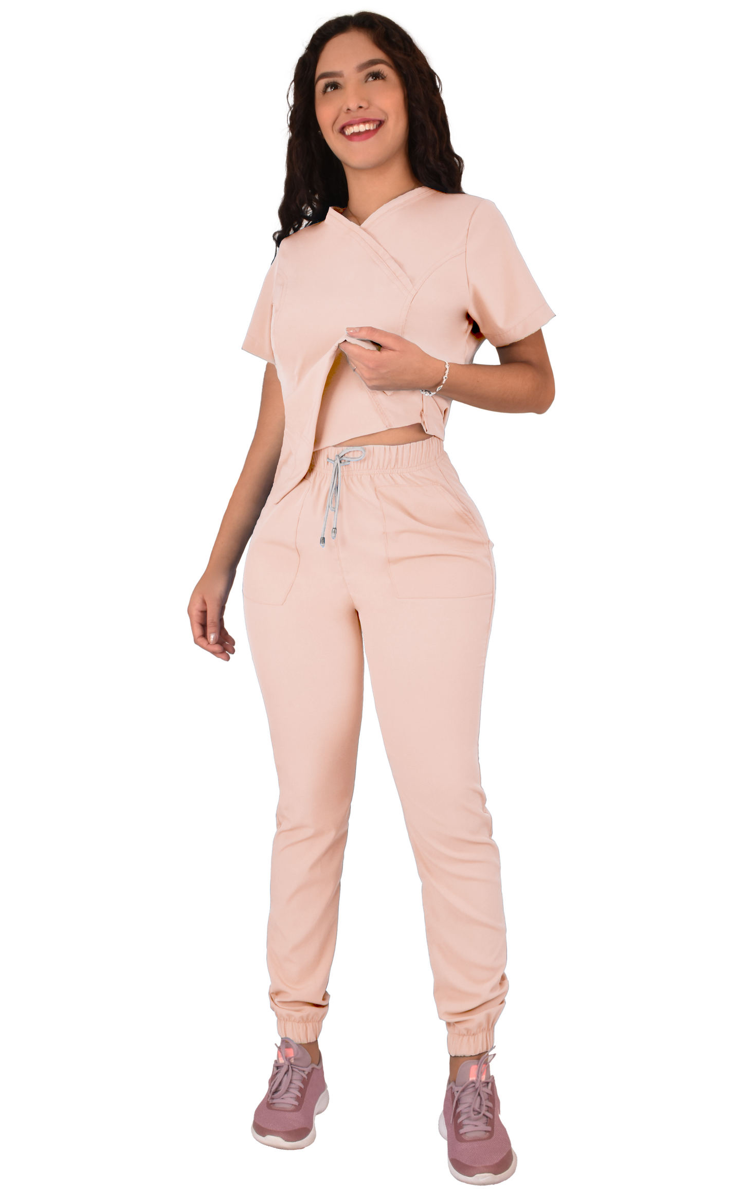 CONJUNTO QUIRURGICO ANTIFLUIDOS COLOR ROSA MUJER