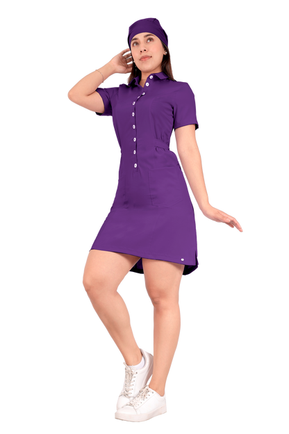 Vestido Quirúrgico Lila Oscuro