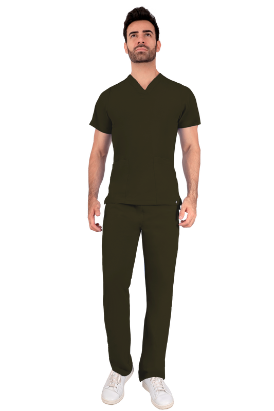 Conjunto Quirurgico Antifluidos corte Recto - Verde Olivo