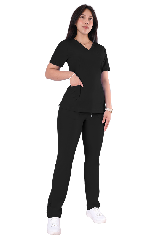 Conjunto Quirurgico Antifluidos corte Recto - Negro
