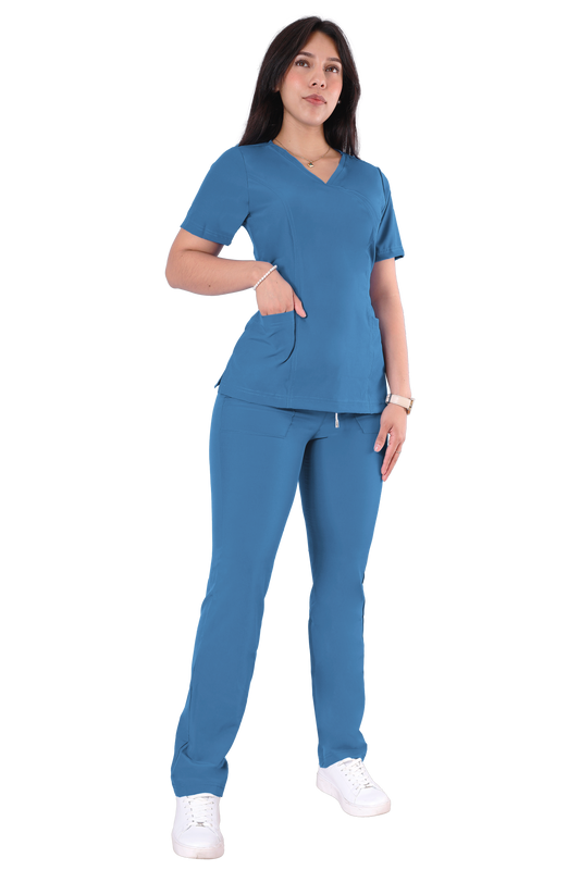 Conjunto Quirurgico Antifluidos corte Recto - Azul 6234-30