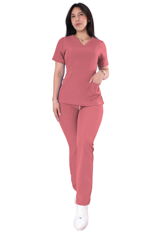 Conjunto Quirurgico Antifluidos corte Recto - Palo de Rosa