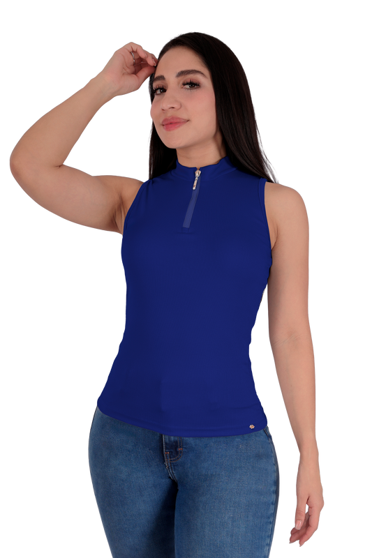 Blusa con Cierre Azul Rey