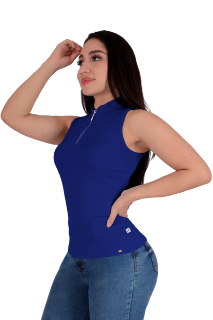 Blusa con Cierre Azul Rey