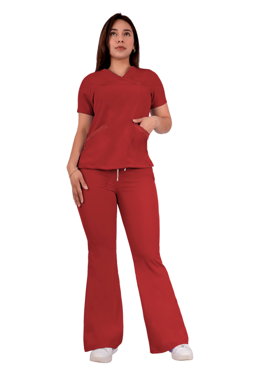 Conjunto Quirurgico Antifluidos corte Recto - Rojo 6242-02