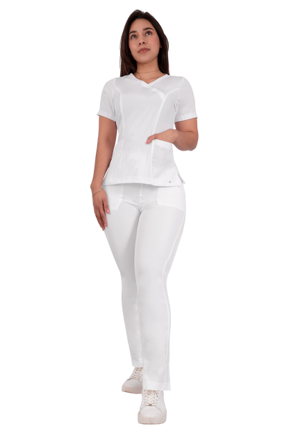 Conjunto Quirurgico Antifluidos corte Recto - Blanco
