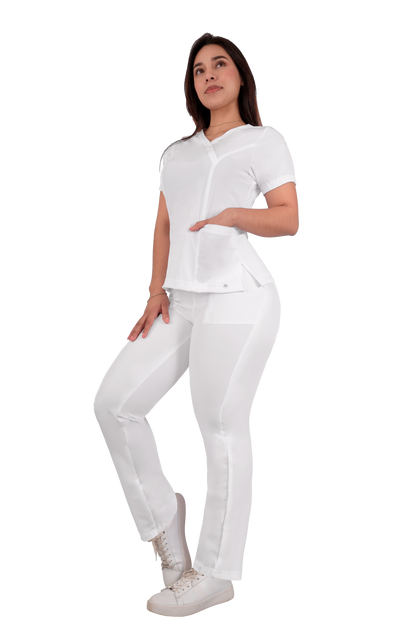 Conjunto Quirurgico Antifluidos corte Recto - Blanco