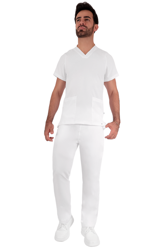 Conjunto Quirurgico Antifluidos corte Recto - Blanco